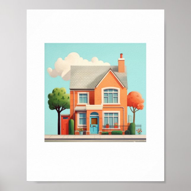 Póster Casa, hogar moderno (Frente)