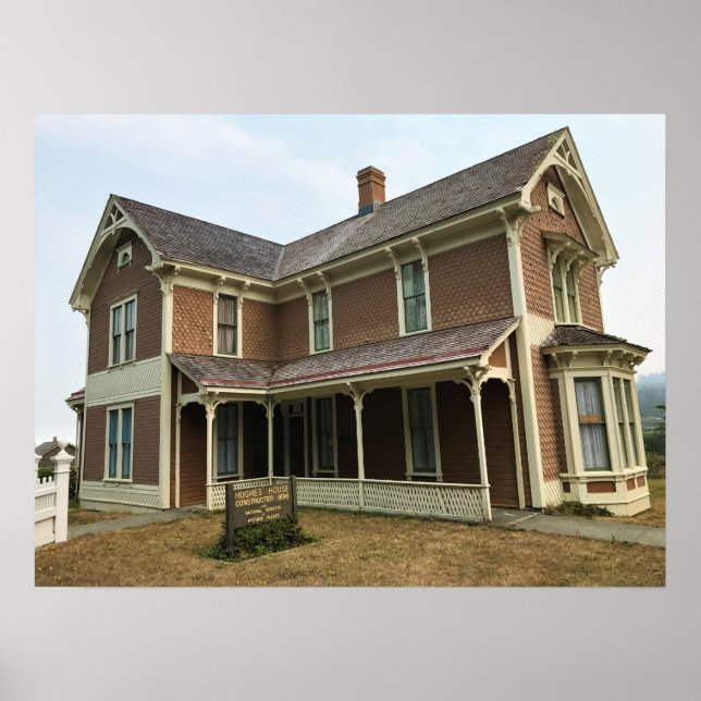 Póster Casa Hughes, Cabo Blanco, Costa de Oregón (Frente)
