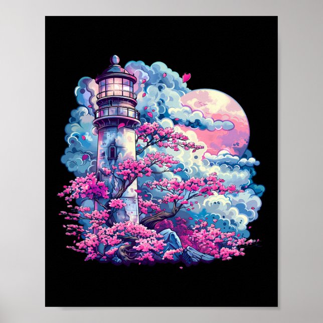 Póster Casa junto al mar Faro Navegando Playa Marina (Frente)