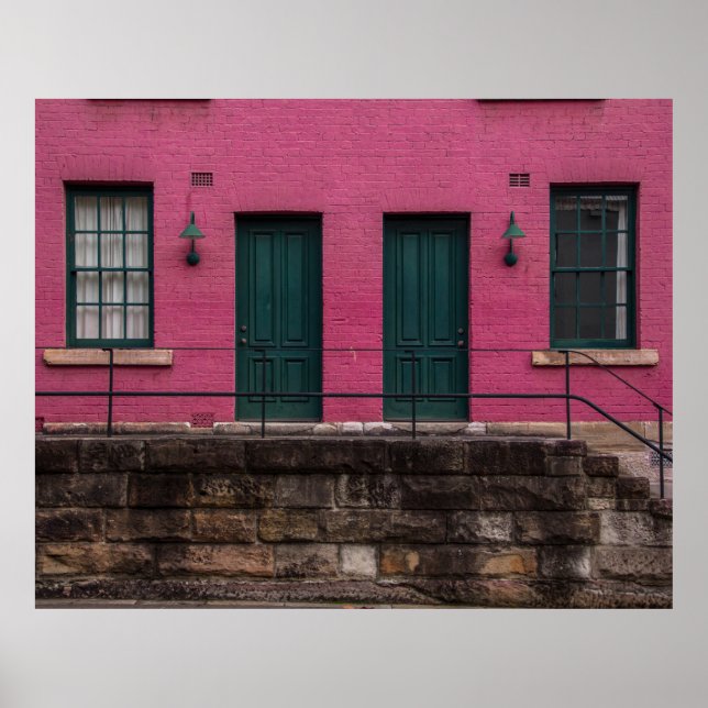 PÓSTER CASA ROSA CON DOS PUERTAS (Frente)