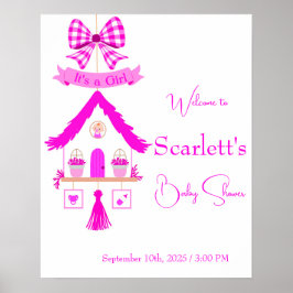 Póster Casa rosa personalizada Es un Chica