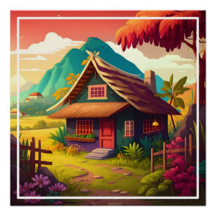 Póster Casa tradicional filipina-36543