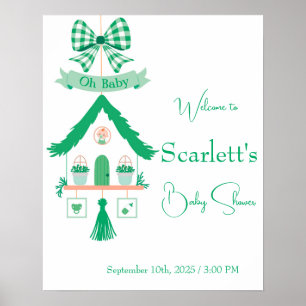 Póster Casa verde personalizada Oh Baby Shower