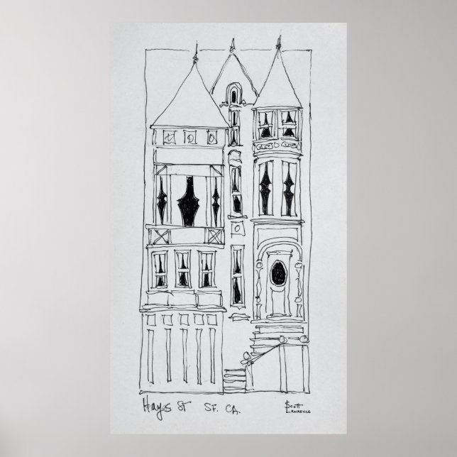 Póster Casa victoriana | San Francisco, California (Frente)