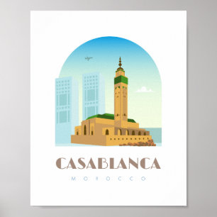 Póster Casablanca city morocco Skyline