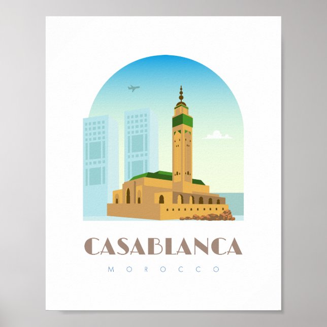 Póster Casablanca city morocco Skyline (Frente)