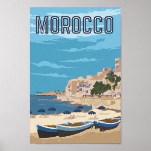 Póster Casablanca Marruecos Ilustracion de viaje