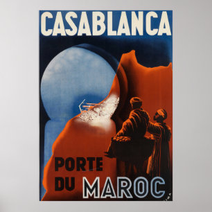 Póster Casablanca Marruecos Poster de Viajes Vintage