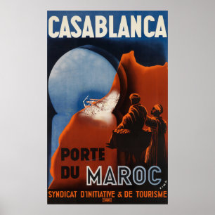 Póster Casablanca Marruecos Poster de Viajes Vintage