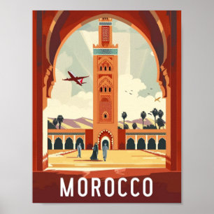 Póster Casablanca Marruecos Vintage Famoso lugar de viaje