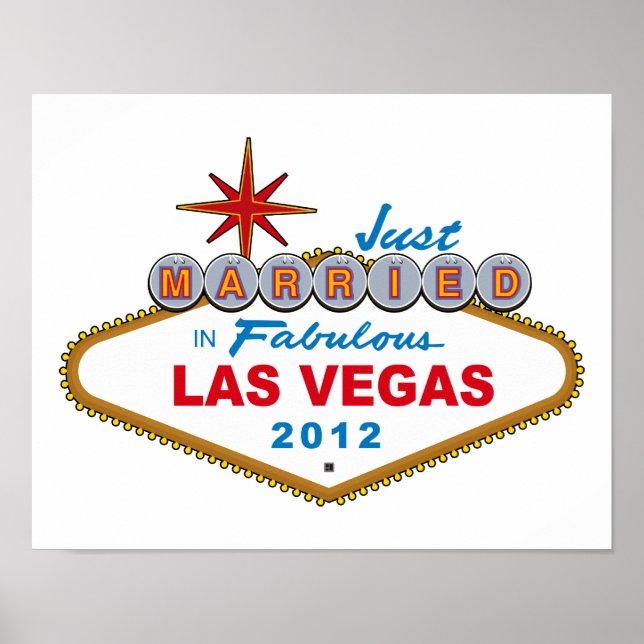 Póster Casado En El Fabuloso Rótulo De Las Vegas 2012 (Frente)