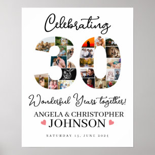 Póster casado por 30 años Boda Aniversario