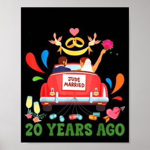 Póster Casados hace 20 años divertido aniversario de boda