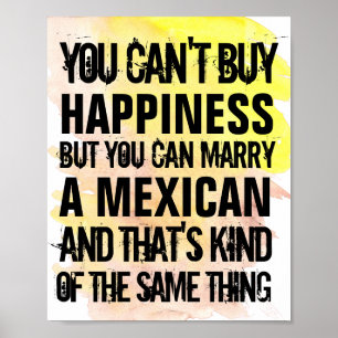 Póster Casarse con mexicano personalizable, de cualquier 