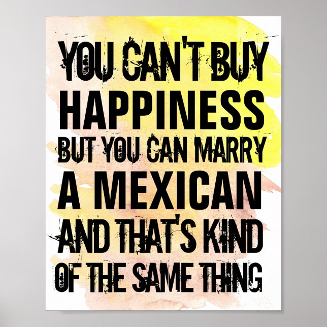 Póster Casarse con mexicano personalizable, de cualquier  (Frente)