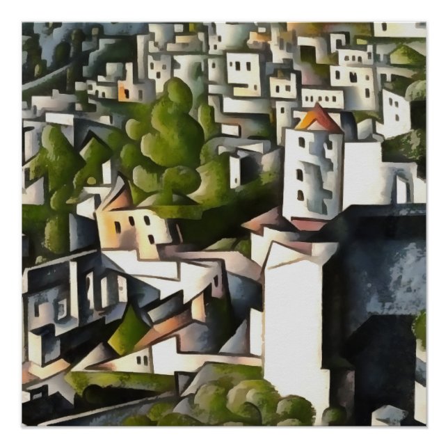 Póster Casas Abandonadas De Kayakoy Resumen De Arte (Anverso)