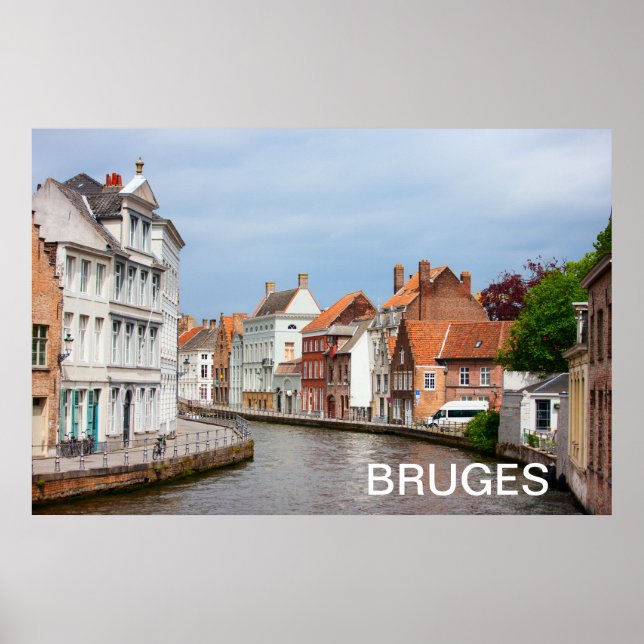 Póster Casas antiguas de Brujas, Bélgica (Frente)