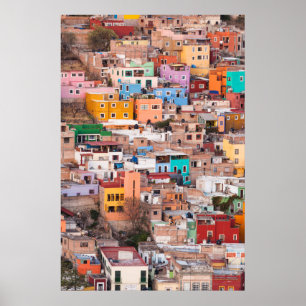 Póster Casas coloridas en la colina