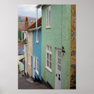 Póster Casas coloridas, Lyme Regis, Dorset, Inglaterra
