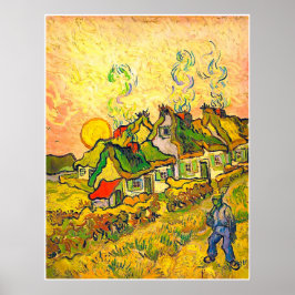 Póster Casas de algodón con paja al sol (van Gogh)