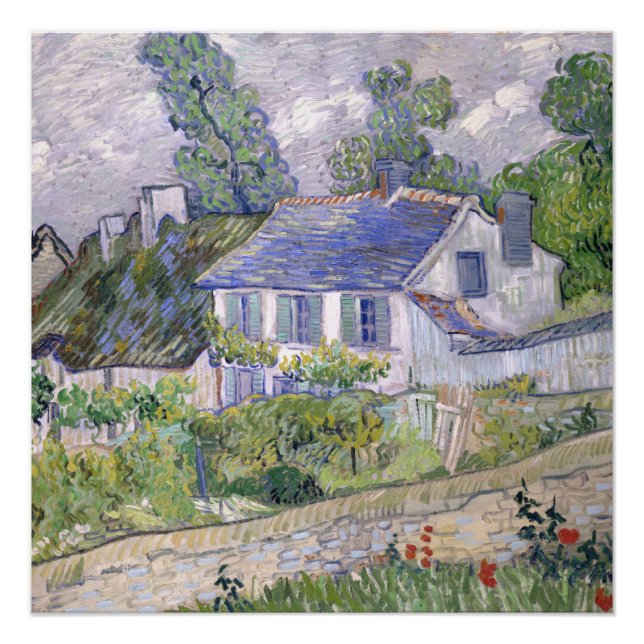Póster Casas de Auvers Vincent van Gogh (Anverso)