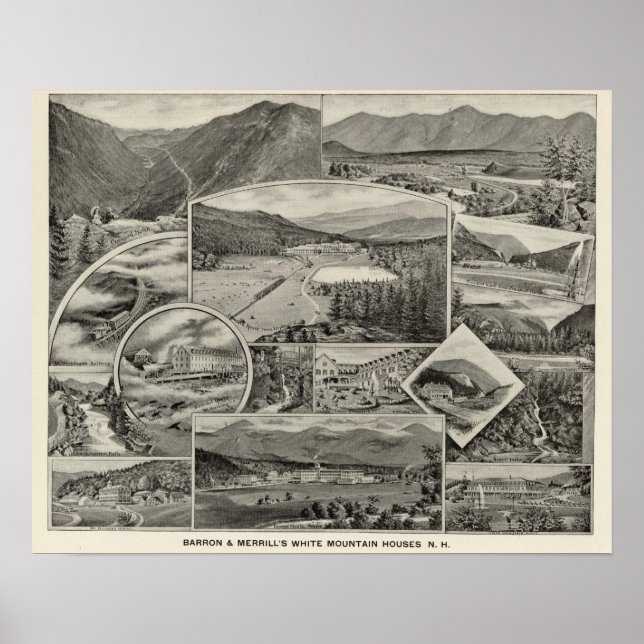 Póster Casas de Barron & Merrill en White Mountain, NH (Frente)