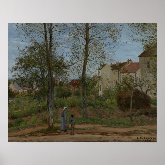 Póster Casas de Bougival (otoño), 1870 Pissarro (Frente)