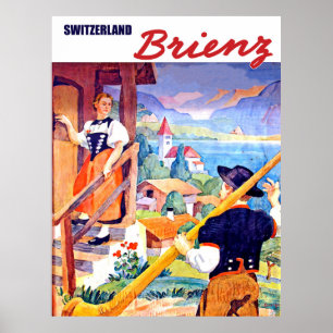 Póster Casas de Brienz, Suiza