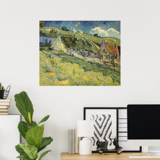Póster Casas de campo con paja de Vincent van Gogh