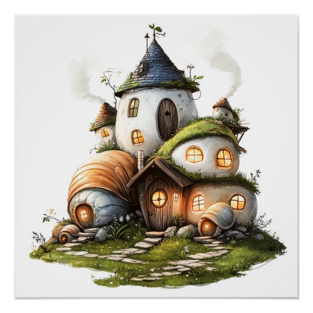 Póster Casas de Caracol Acogedoras (Anverso)