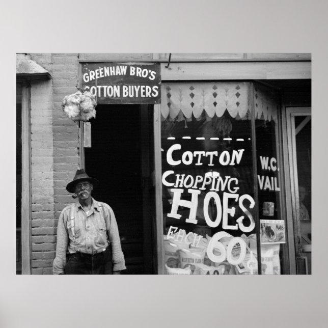 Póster Casas de corte de algodón, años 30 (Frente)