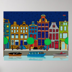 Póster Casas de fila holandesas