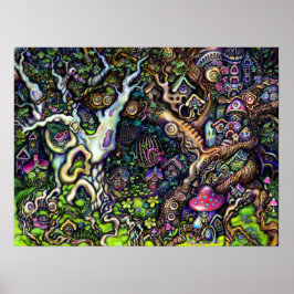 Póster Casas de hadas Aldeas Árboles Marianne O Art Print