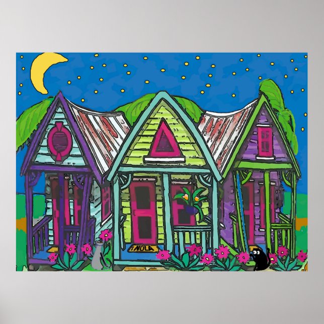 Póster Casas de la Calle Mágica, Nueva Orleans (Frente)
