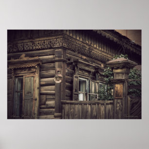 Póster Casas de madera siberianas (proyecto por