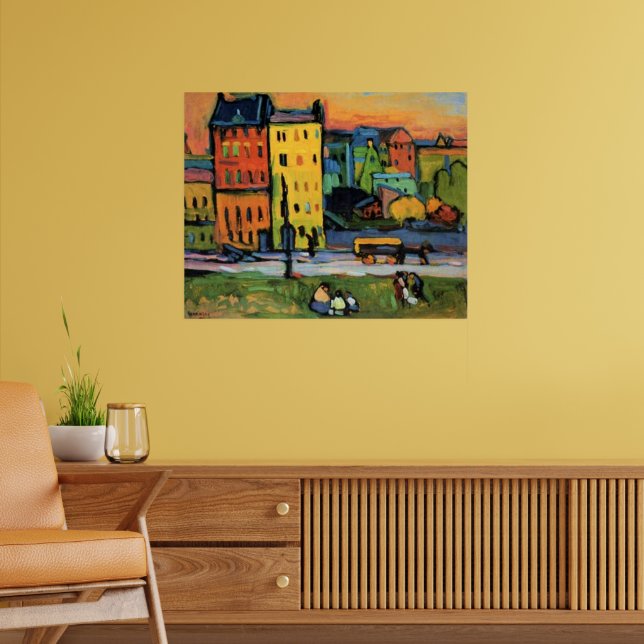 Póster Casas de Munich, por Kandinsky (Salón 2)