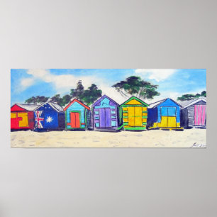 Póster Casas de playa coloridas
