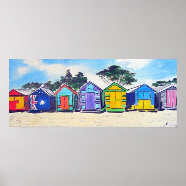 Póster Casas de playa coloridas (Frente)