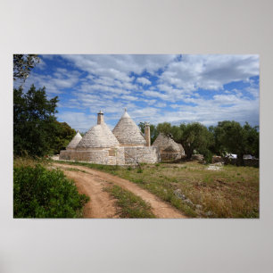 Póster Casas de Trulli en Puglia/Apulia