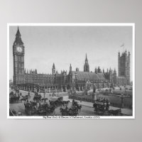 Casas del Parlamento c1895, Londres Antiguo