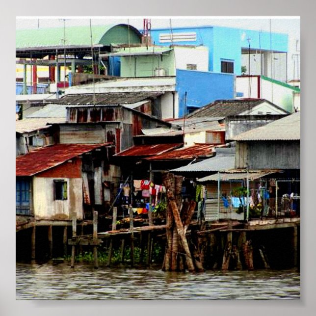 Póster Casas del río Mekong (Frente)