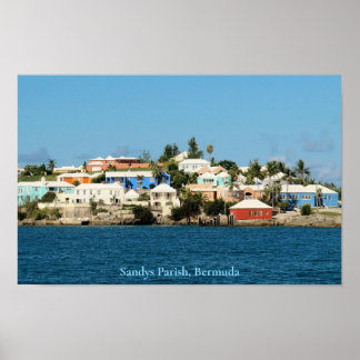 Póster Casas en el gran sonido, parroquia de Sandys, Berm