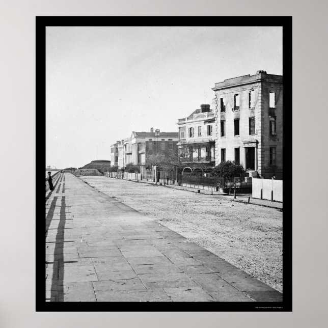 Póster Casas en la batería de Charleston, SC 1865 (Frente)