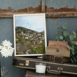 Póster Casas Históricas Griegas Artísticas Abstractas de