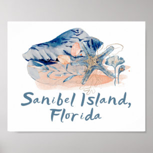 Póster Casas marinas de la isla de Sanibel