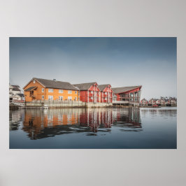 Póster Casas pintadas de Noruega