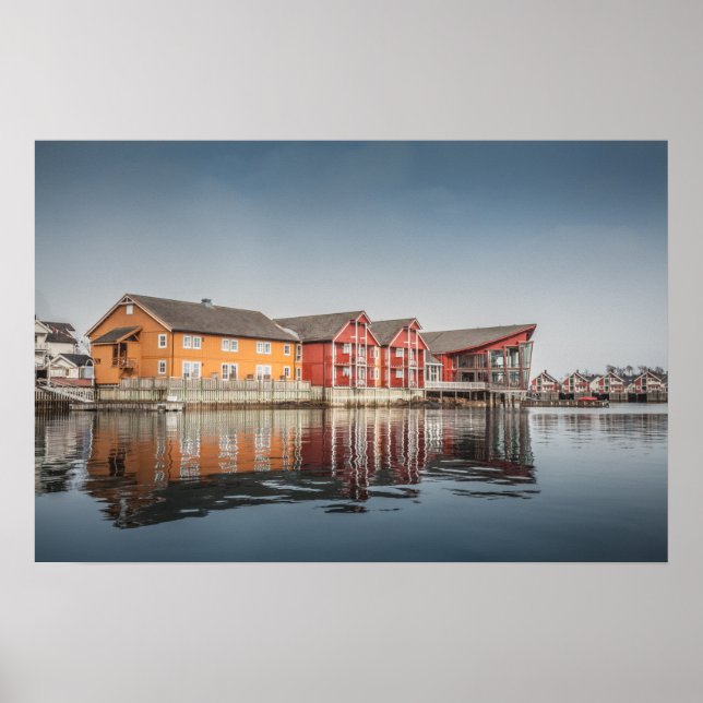 Póster Casas pintadas de Noruega (Frente)