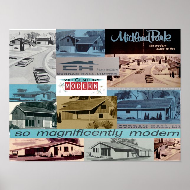 Póster Casas Retro Modernas Vintage (Frente)