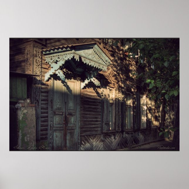 Póster Casas siberianas de madera (proyecto de vladstudio (Frente)