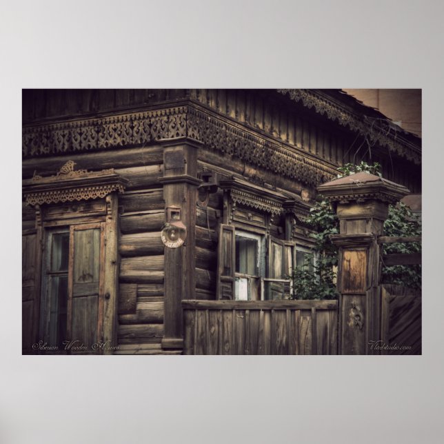 Póster Casas siberianas de madera (proyecto de vladstudio (Frente)